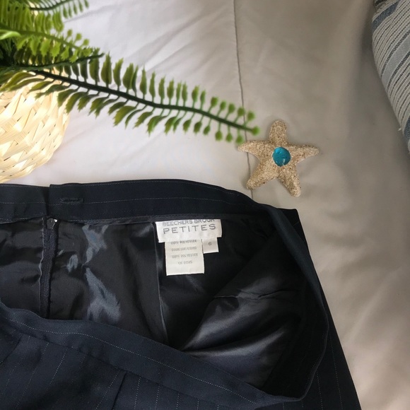 🏷️BUY 4 GET 1 FREE🏷️ Vintage Beecher’s Brook Petites Pinstripe Work Skirt - Picture 3 of 6